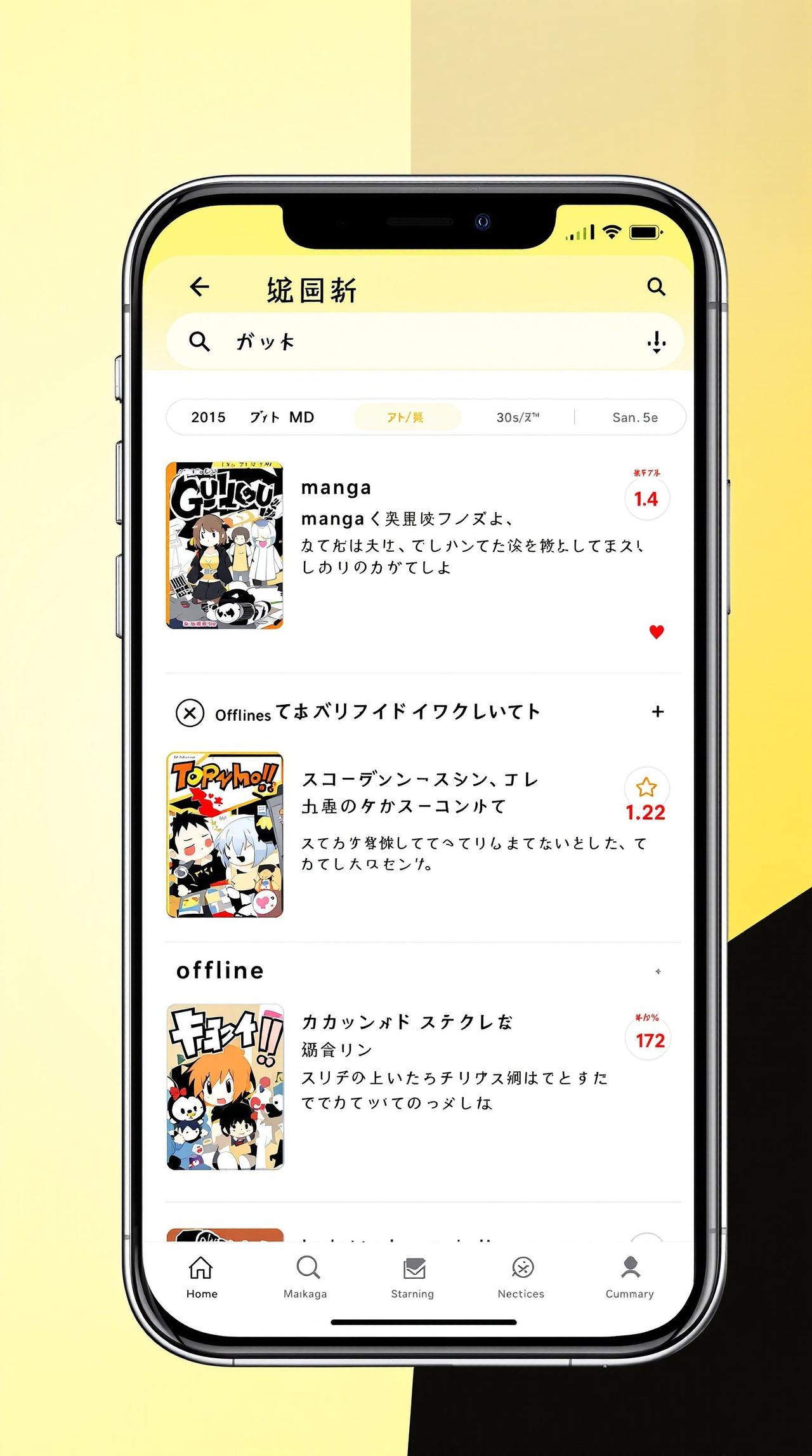 六漫画APP界面展示 - 下载管理